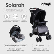 Infanti Carriola Sistema De Viaje Solarah Plegable Con Portabebé