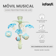 Móvil Infanti Electrónico Musical y con Proyector para Cuna
