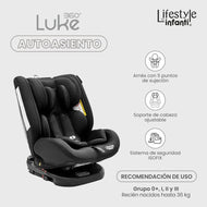 Autoasiento Luke 360° Lifestyle by Infanti Sistema de Anclaje Isofix