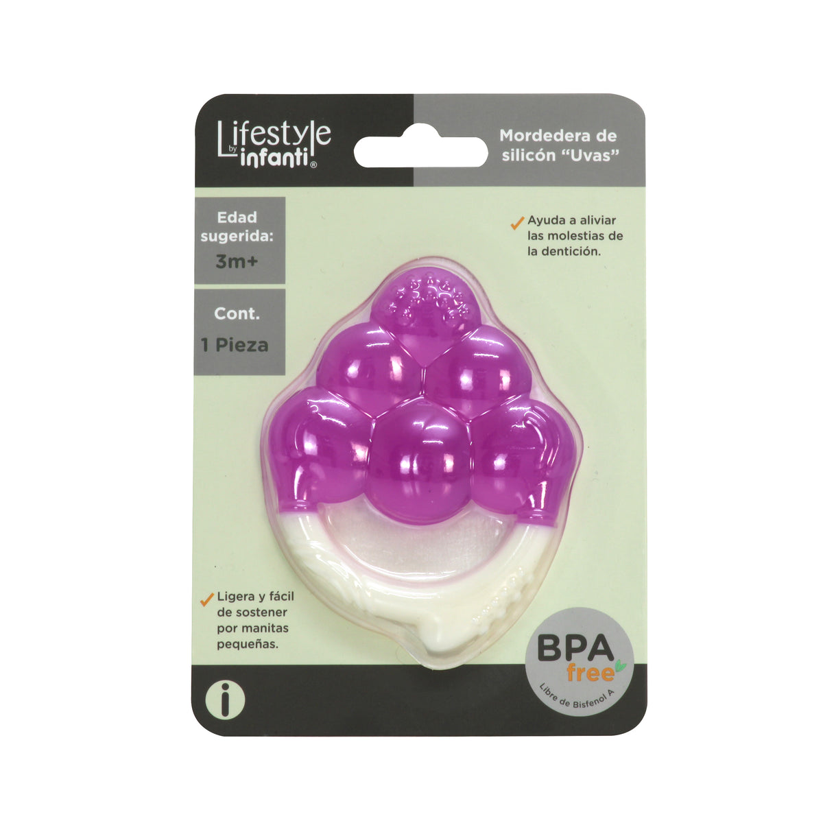 Mordedera De Silicón Con Diseño De Uvas Libre de BPA