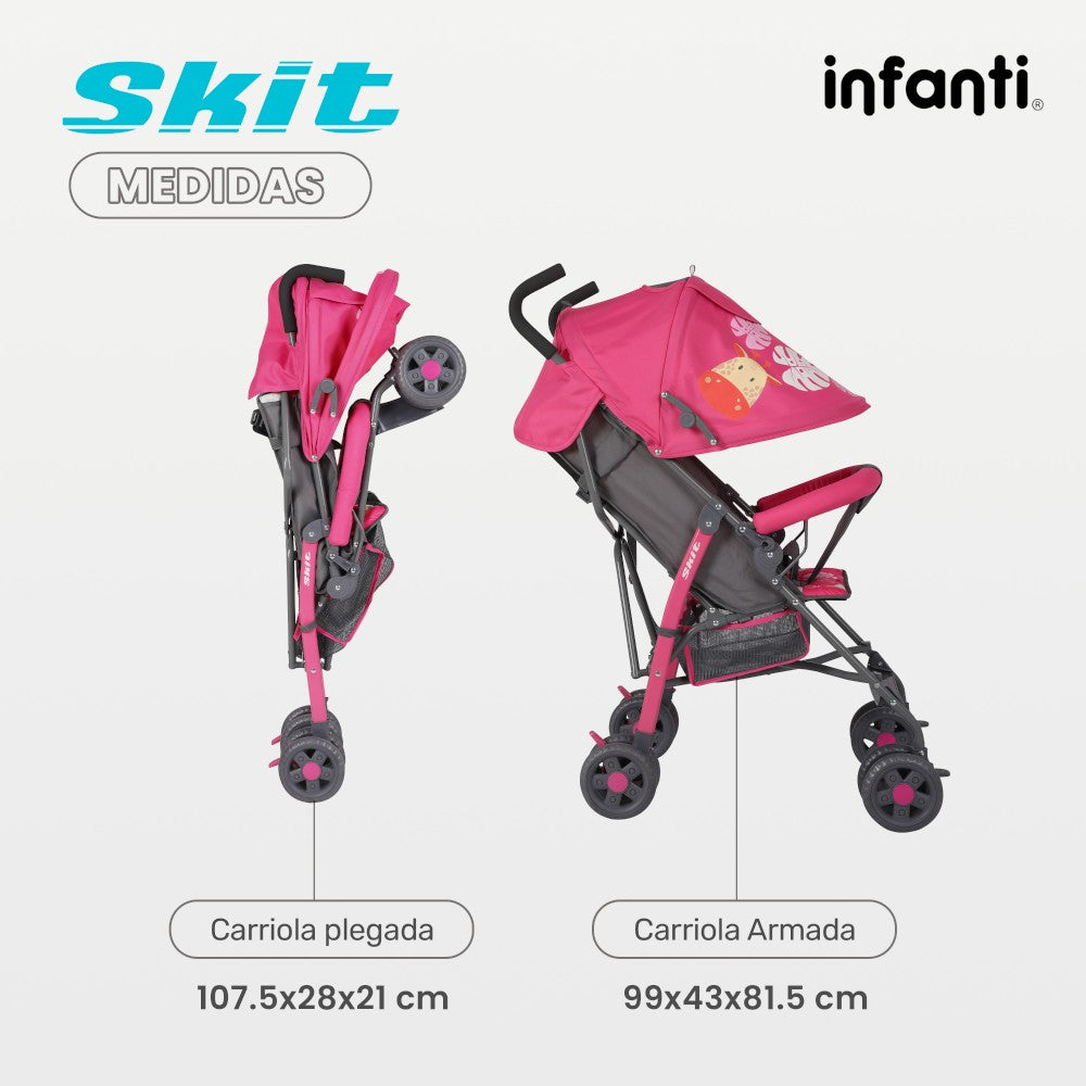 Infanti Carriola De Bastón Skit Ligera y Portátil 23XFL801 ARNES DE 3 PUNTOS