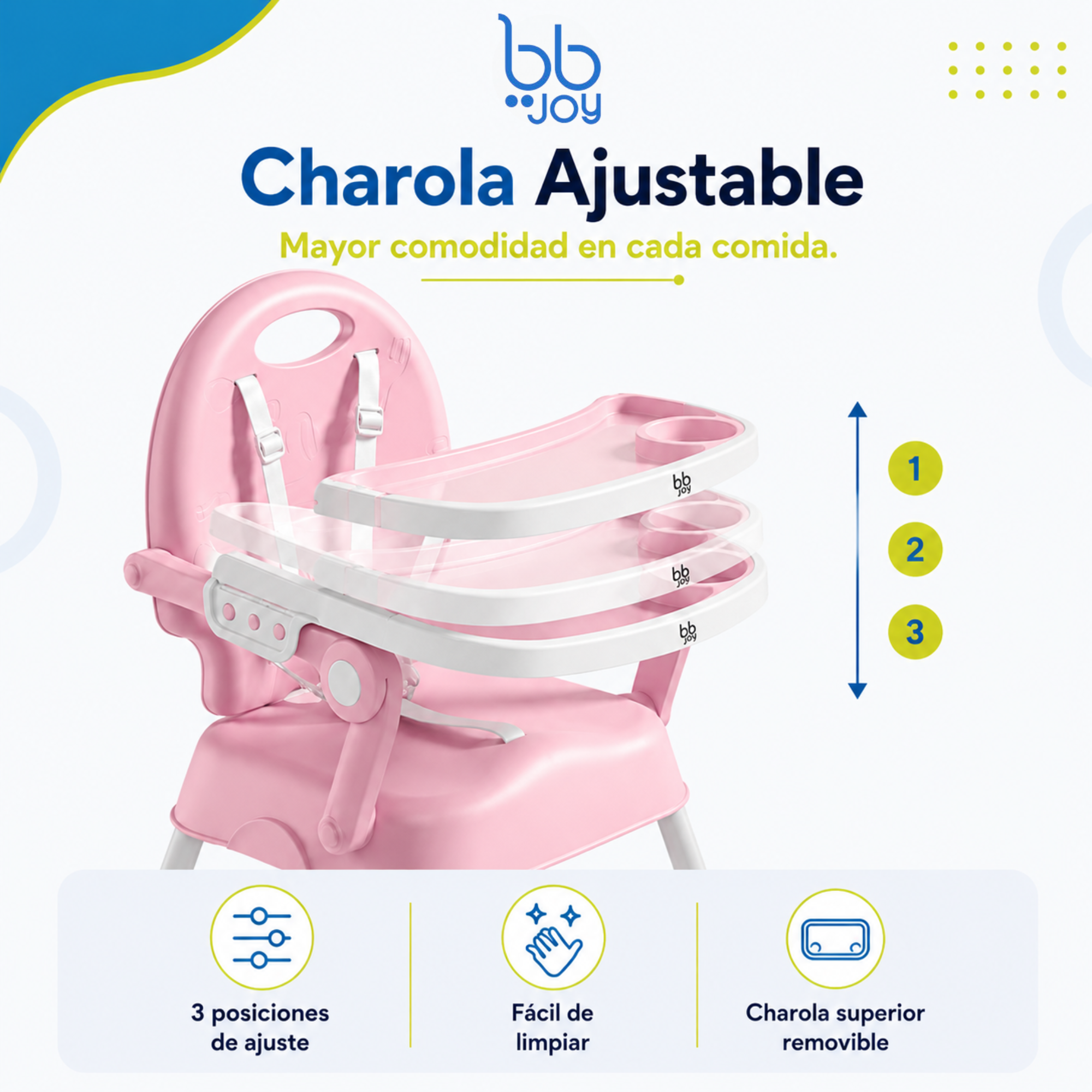 Silla alta 3 en 1 Jinah Con Plegado Compacto
