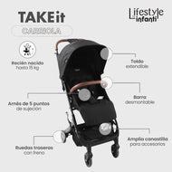 Lifestyle By Infanti Carriola Take It Sistema De Viaje Compacta Con Portabebé