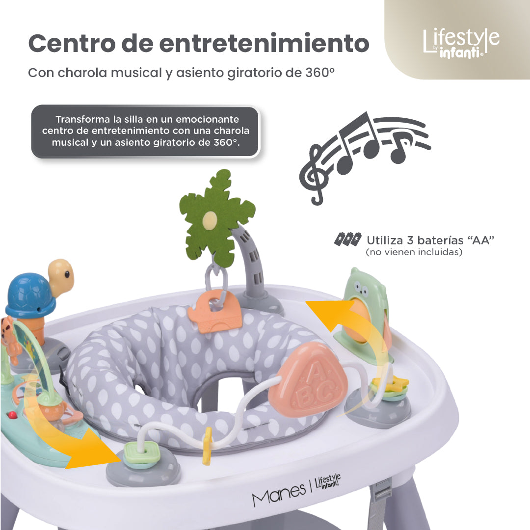 Silla Alta 7 en 1 Manes Con Centro de Entretenimiento y Mesa de Juego