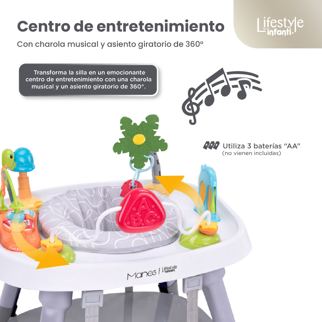 Silla Alta 7 en 1 Manes Con Centro de Entretenimiento y Mesa de Juego
