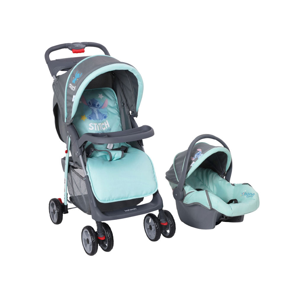 Carriola Travel System Disney, Mickey, Minnie, Stitch, Con Portabebé Y Charola, Infanti