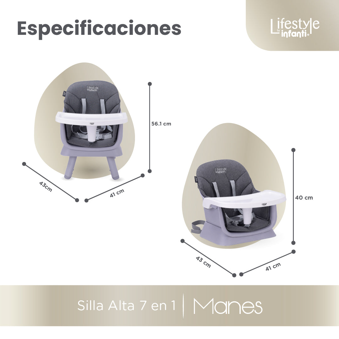 Silla Alta 7 en 1 Manes Con Centro de Entretenimiento y Mesa de Juego