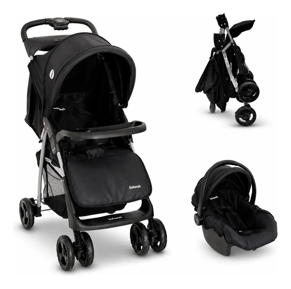 Carriola Travel System Solarah Con Portabebé Grupo 0+ y Plegado a Una Mano