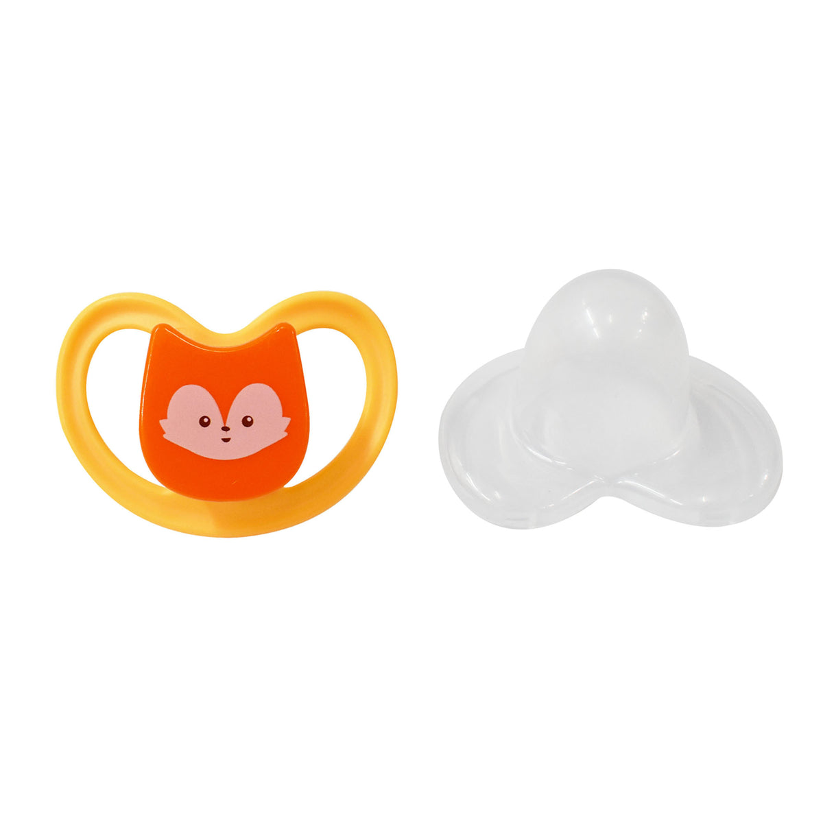 Chupón Ortodóntico Naranja con Estampado de Zorro, Libre de BPA, Infanti