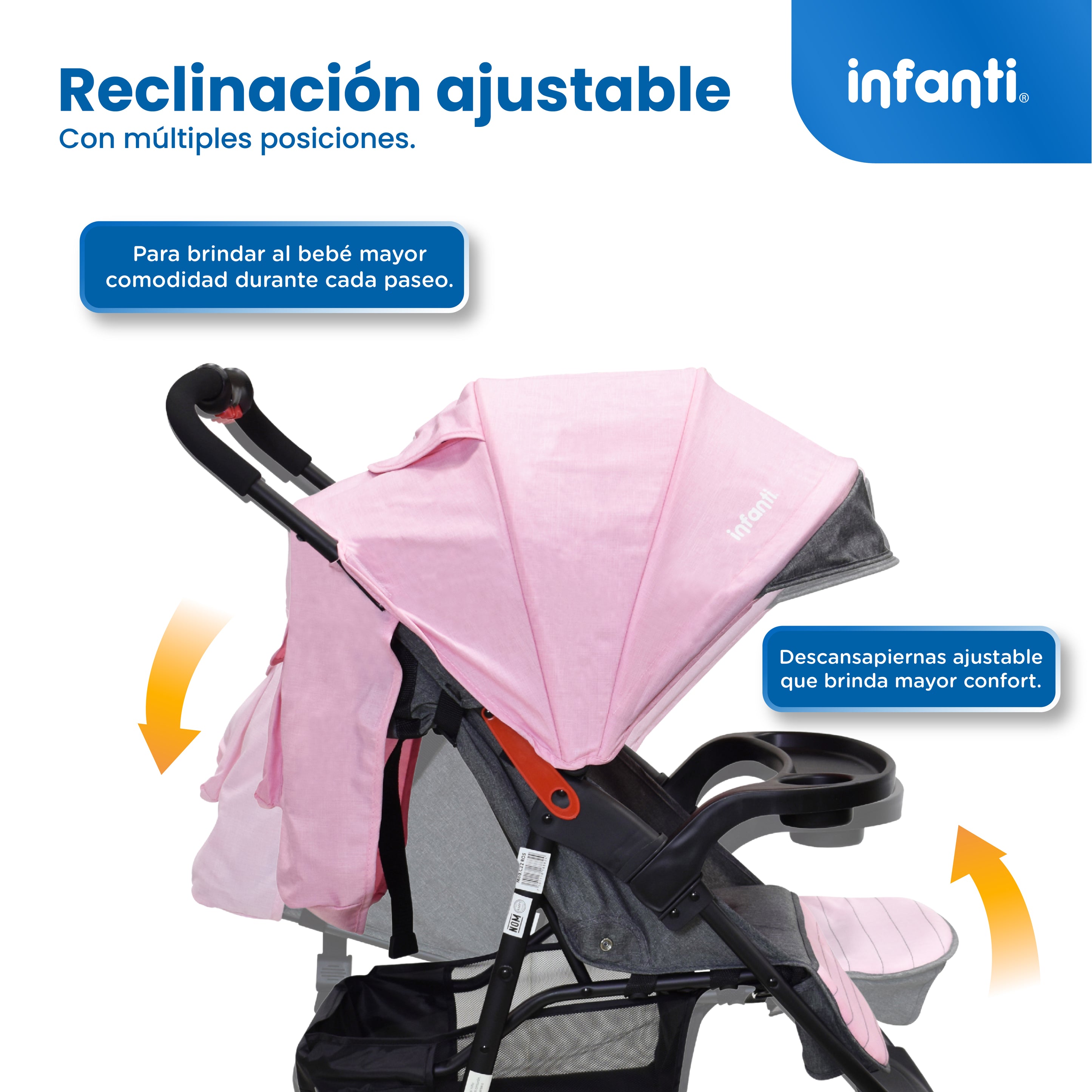 Carriola Travel System Hiro TS Con Portabebé, Plegado a una Mano, Arnés De 5 Puntos, Reclinaciones, Toldo Completo, Charola Con Portavasos y Frenos. Desde Recién Nacido. Hasta 15 kg, Infanti