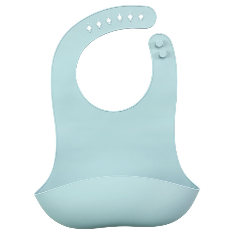 Babero De Silicón Antiderrames Con Bolsillo Ajustable Impermeable Y Flexible