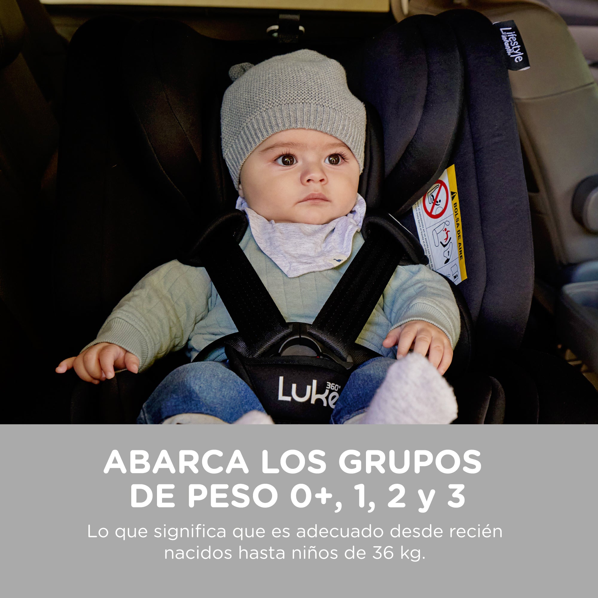 Autoasiento Luke 360° Lifestyle by Infanti Sistema de Anclaje Isofix