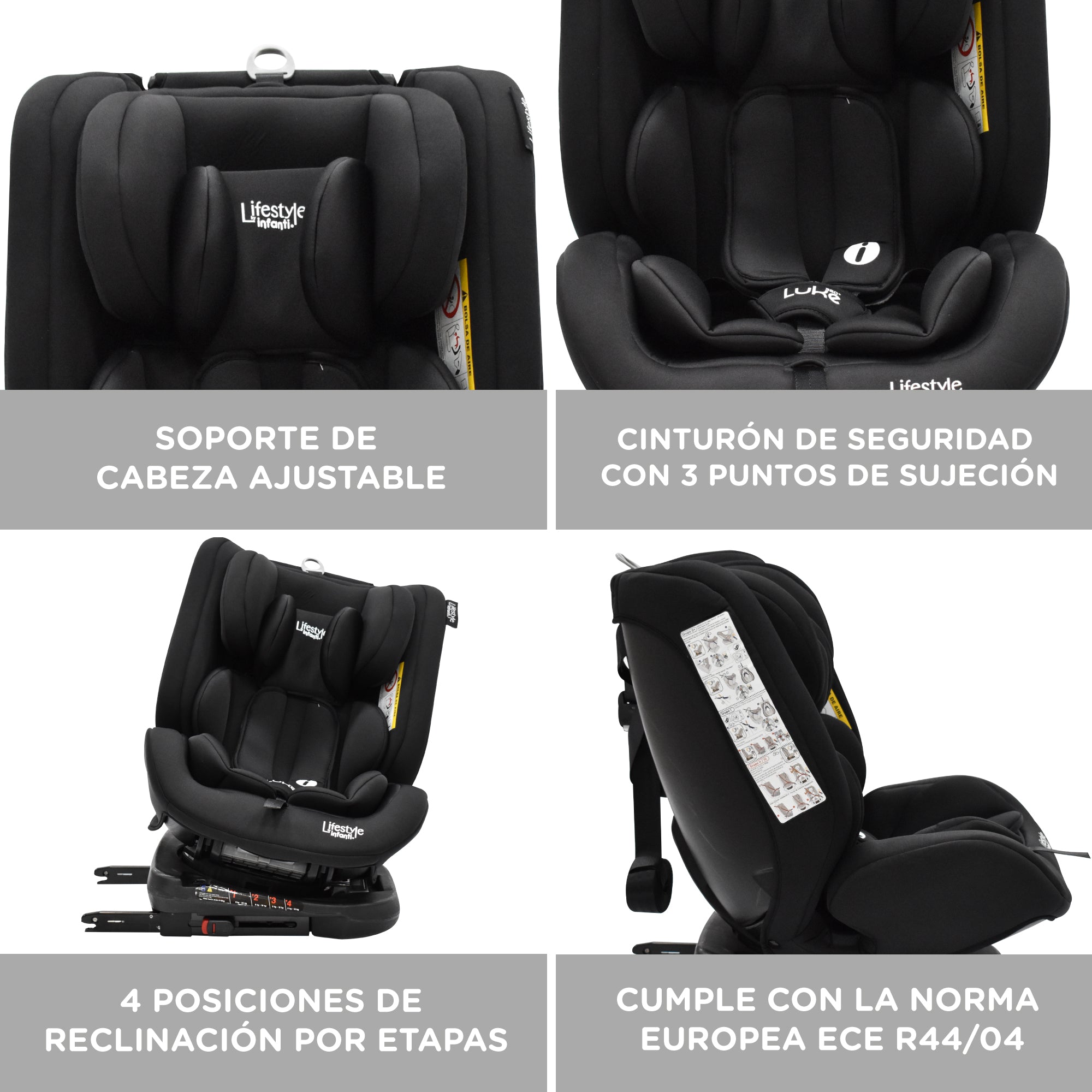 Autoasiento Luke 360° Lifestyle by Infanti Sistema de Anclaje Isofix