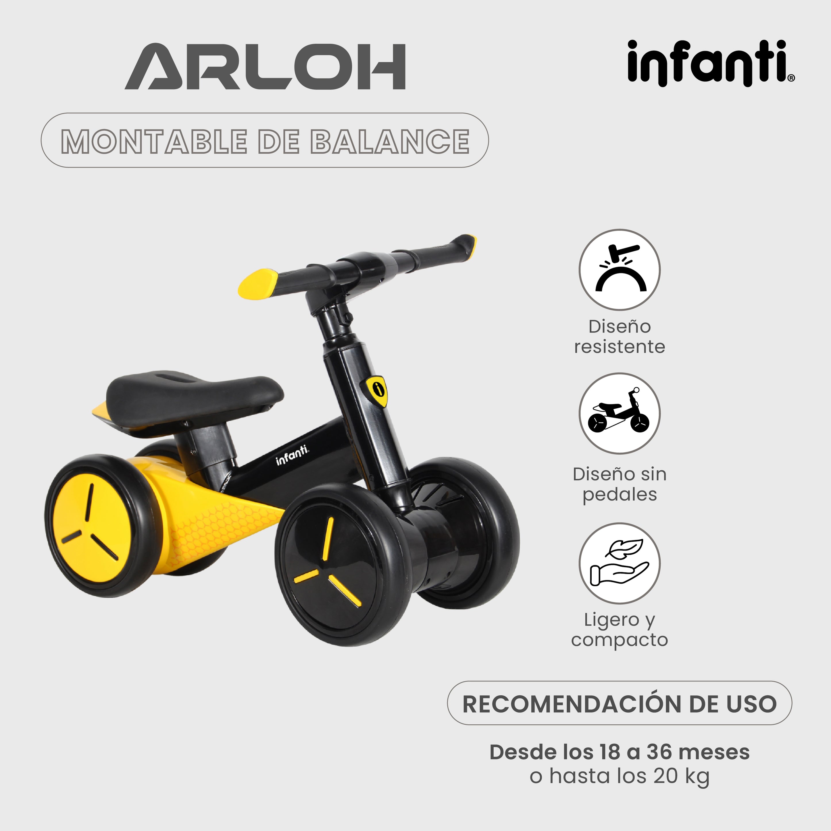 Montable De Balance Arloh Para Bebe Entrenador Sin Pedales