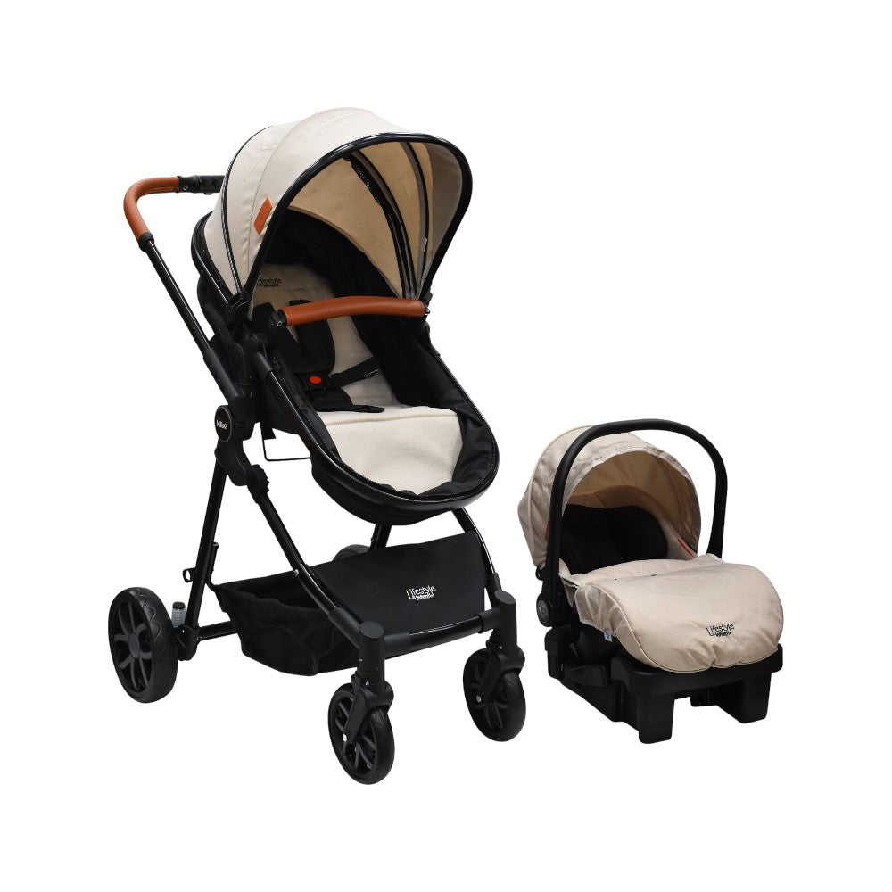 Carriola Travel System Mike Con Bambineto Reversible y Portabebé Grupo 0+