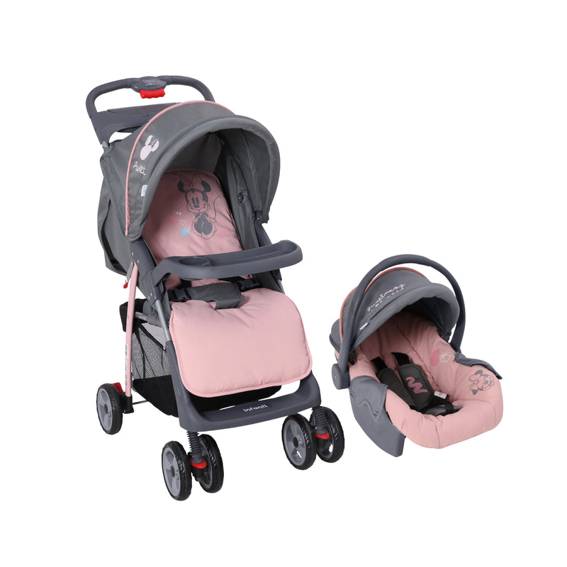 Carriola Travel System Disney, Mickey, Minnie, Stitch, Con Portabebé Y Charola, Infanti