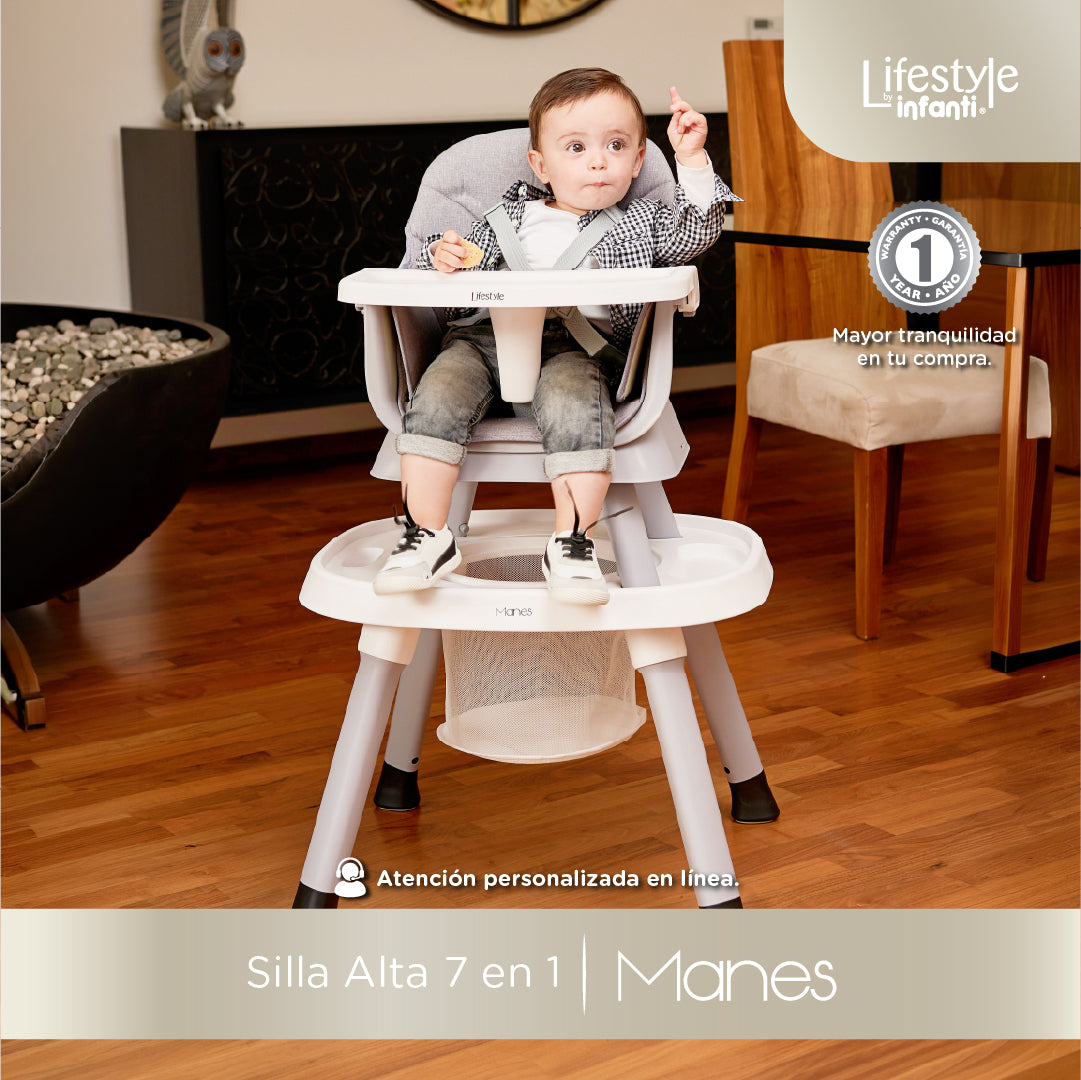 Silla Alta 7 en 1 Manes Con Centro de Entretenimiento y Mesa de Juego