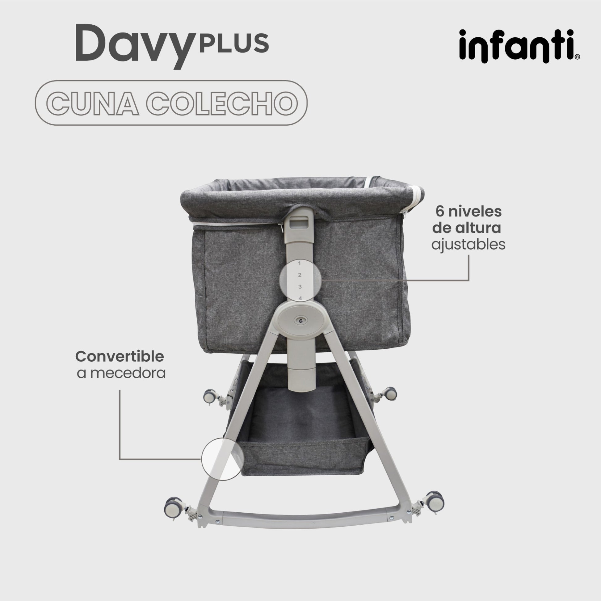 Cuna Colecho Para Bebe Mosquitero Con Cambiador Desmontable