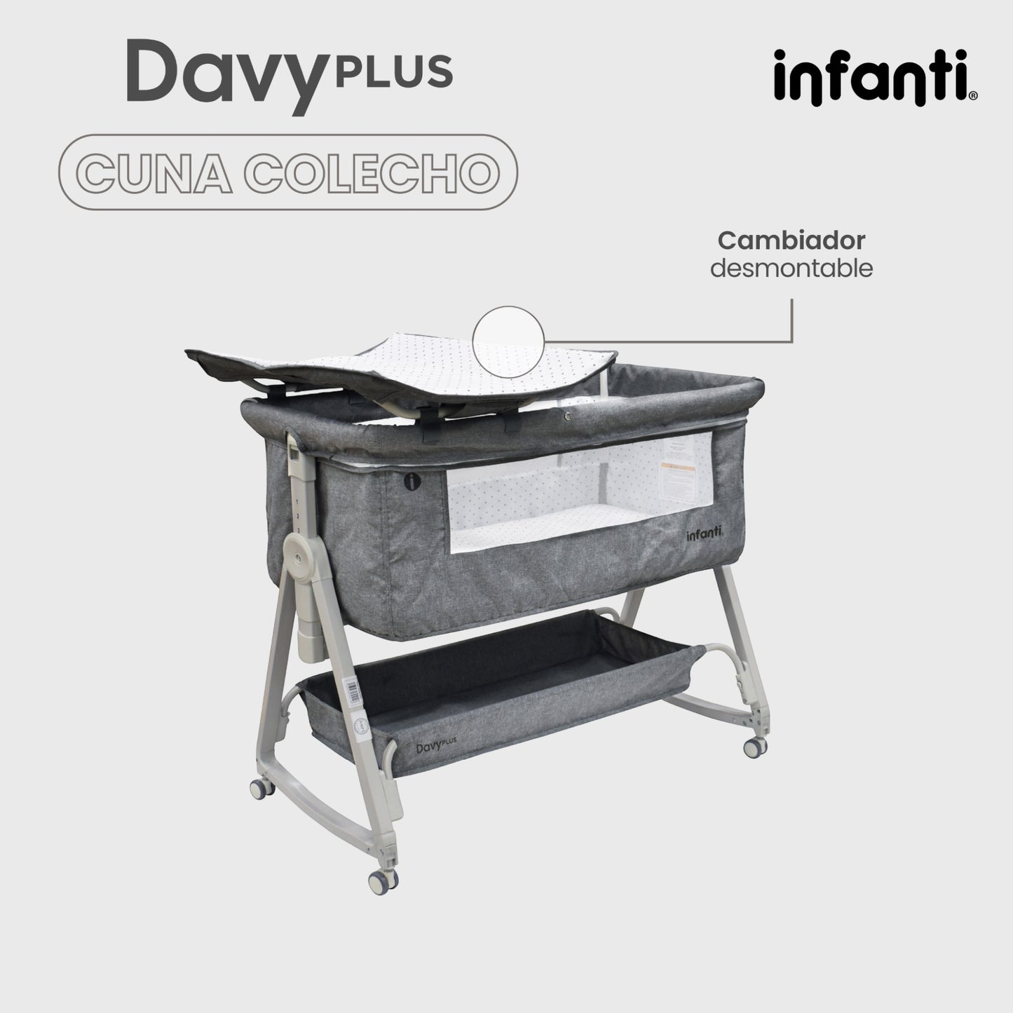 Cuna Colecho Para Bebe Mosquitero Con Cambiador Desmontable