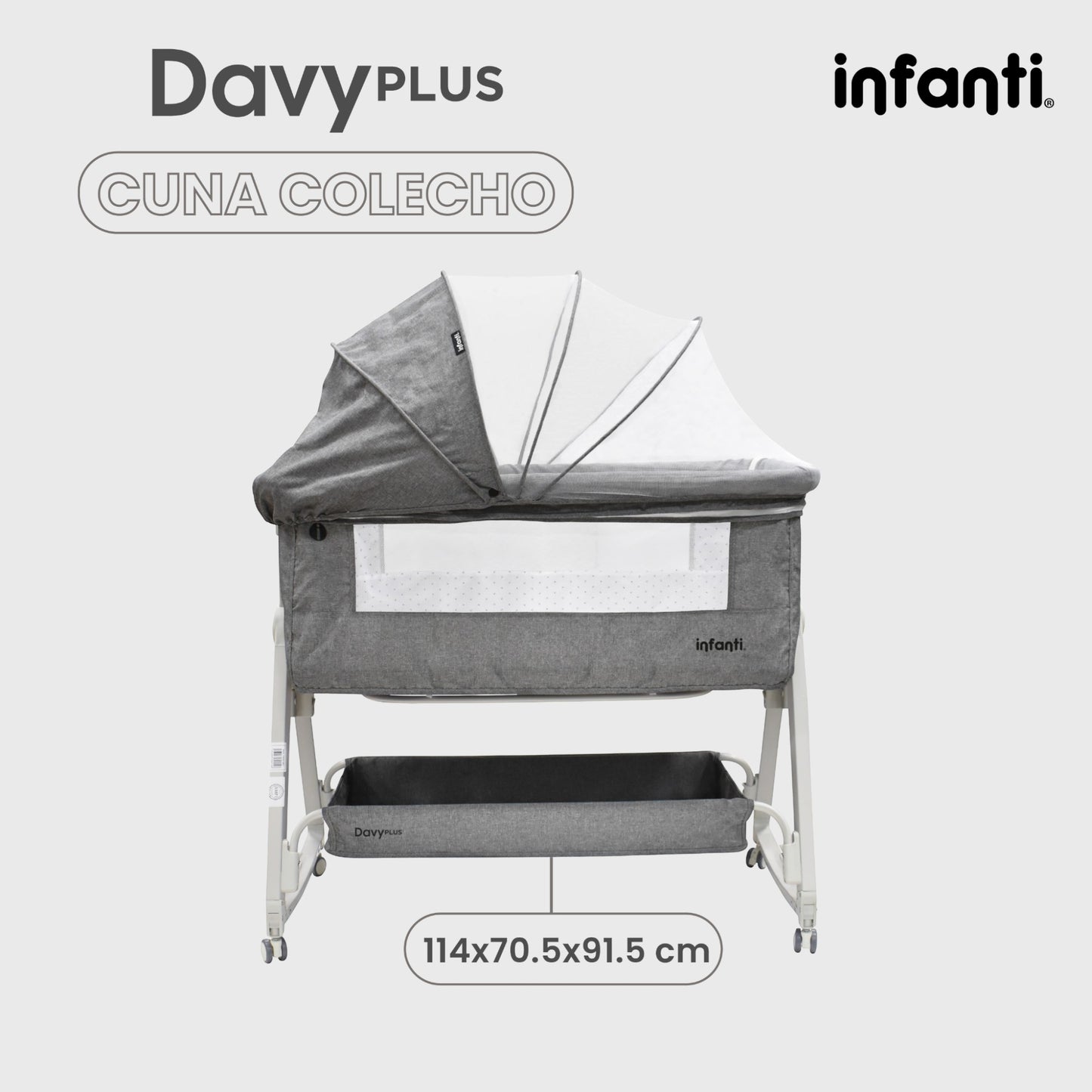 Cuna Colecho Para Bebe Mosquitero Con Cambiador Desmontable