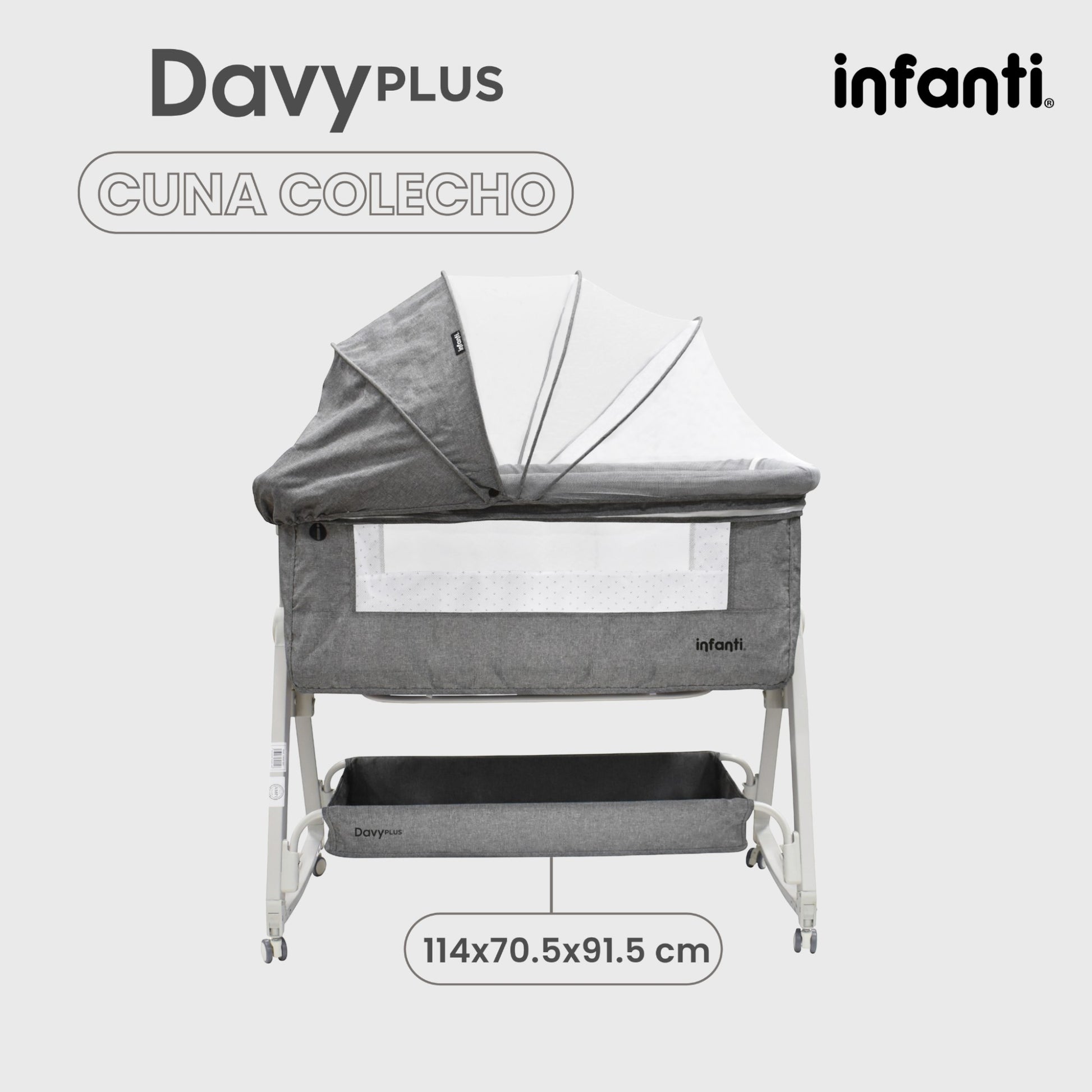 Cuna Colecho Para Bebe Mosquitero Con Cambiador Desmontable