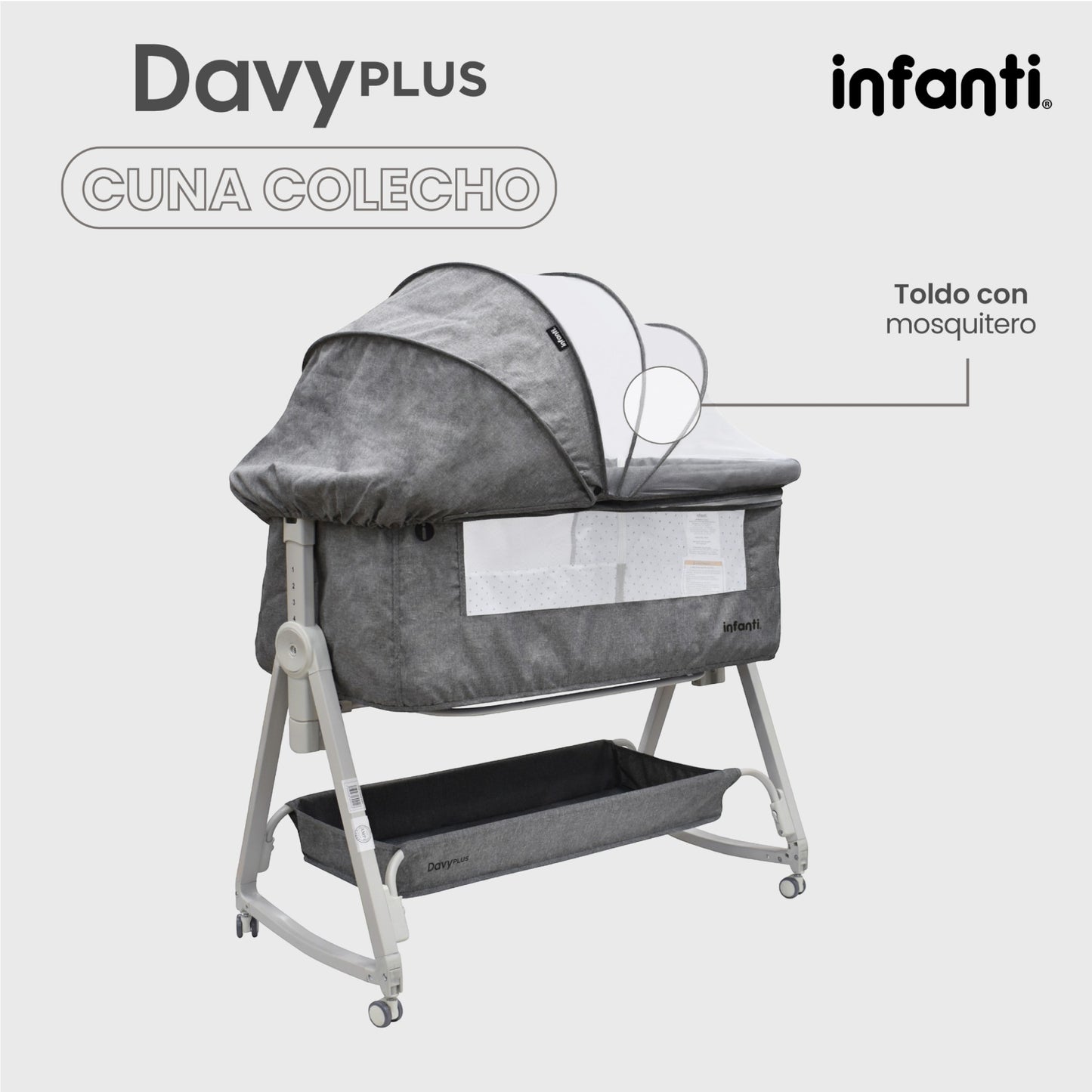 Cuna Colecho Para Bebe Mosquitero Con Cambiador Desmontable
