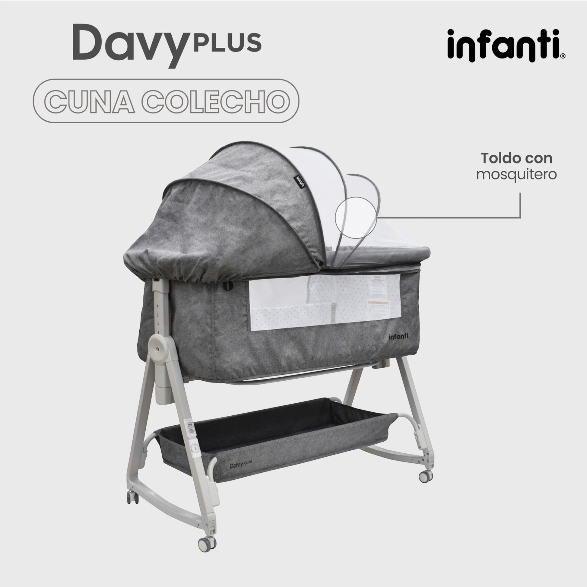 Cuna Colecho Para Bebe Mosquitero Con Cambiador Desmontable