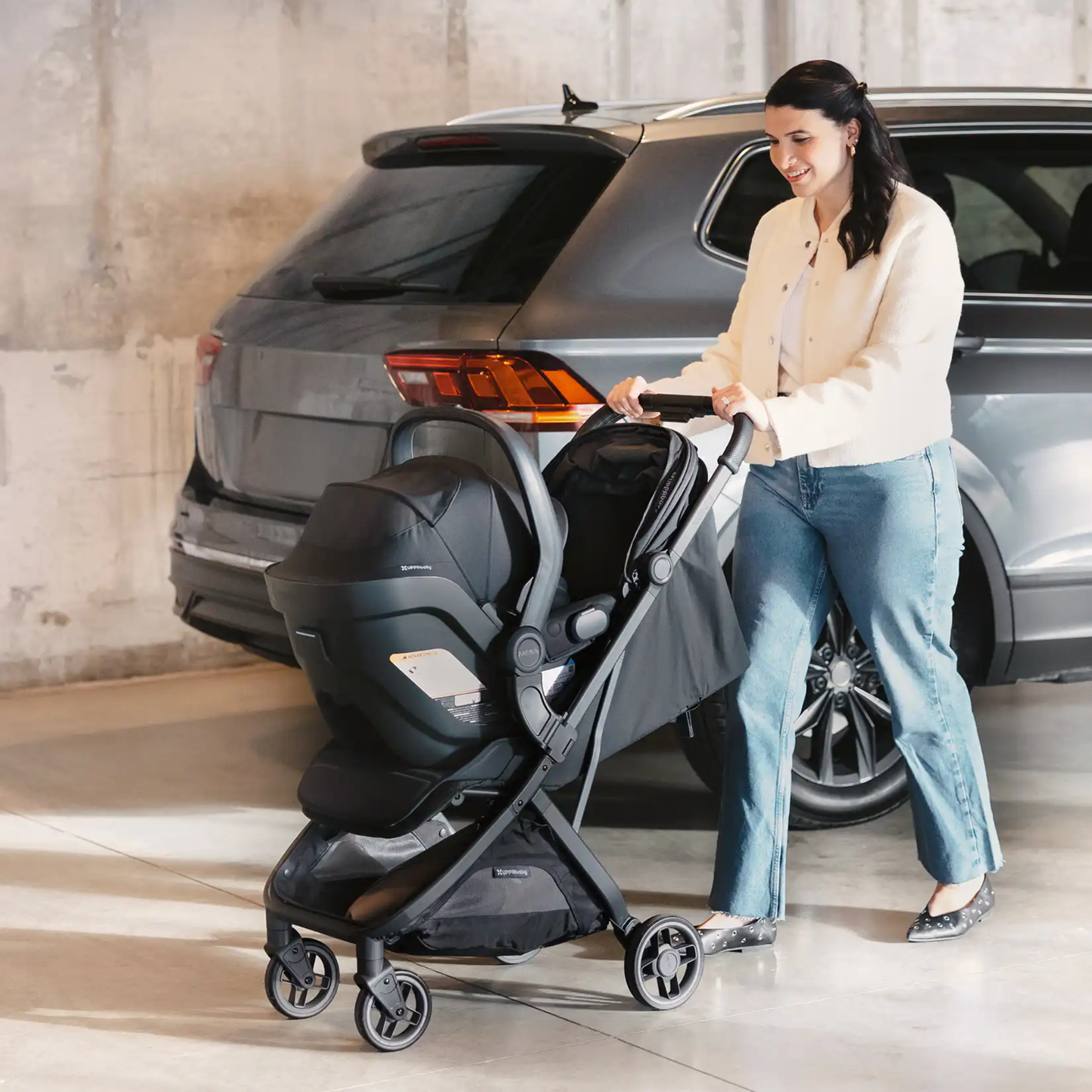 Adaptadores UPPAbaby Minu V3 para Asiento de Coche Compatibles con Aria Mesa, Instalación sin Herramientas y Plegable con el Carrito