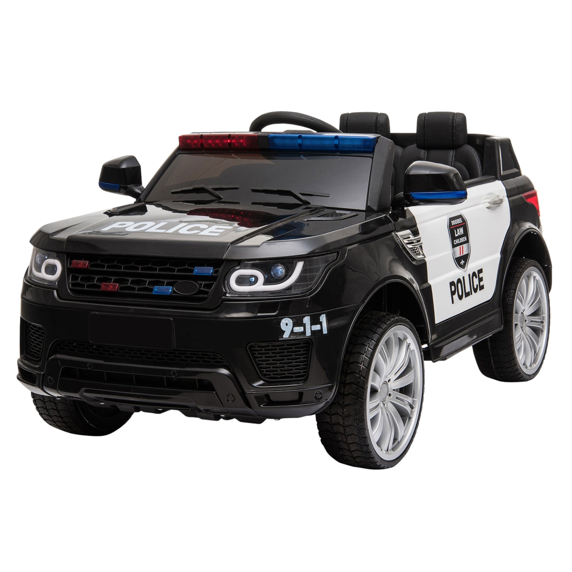 Carro Eléctrico Patrulla Policía Con Luces Y Boton De Sirena