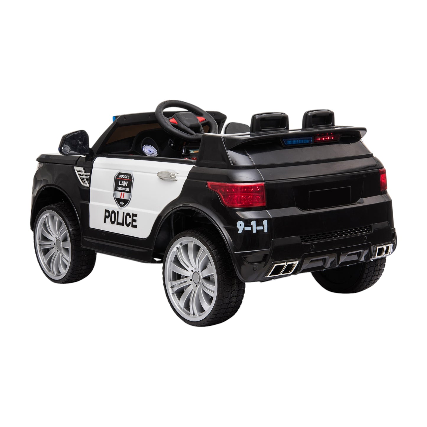 Carro Eléctrico Patrulla Policía Con Luces Y Boton De Sirena