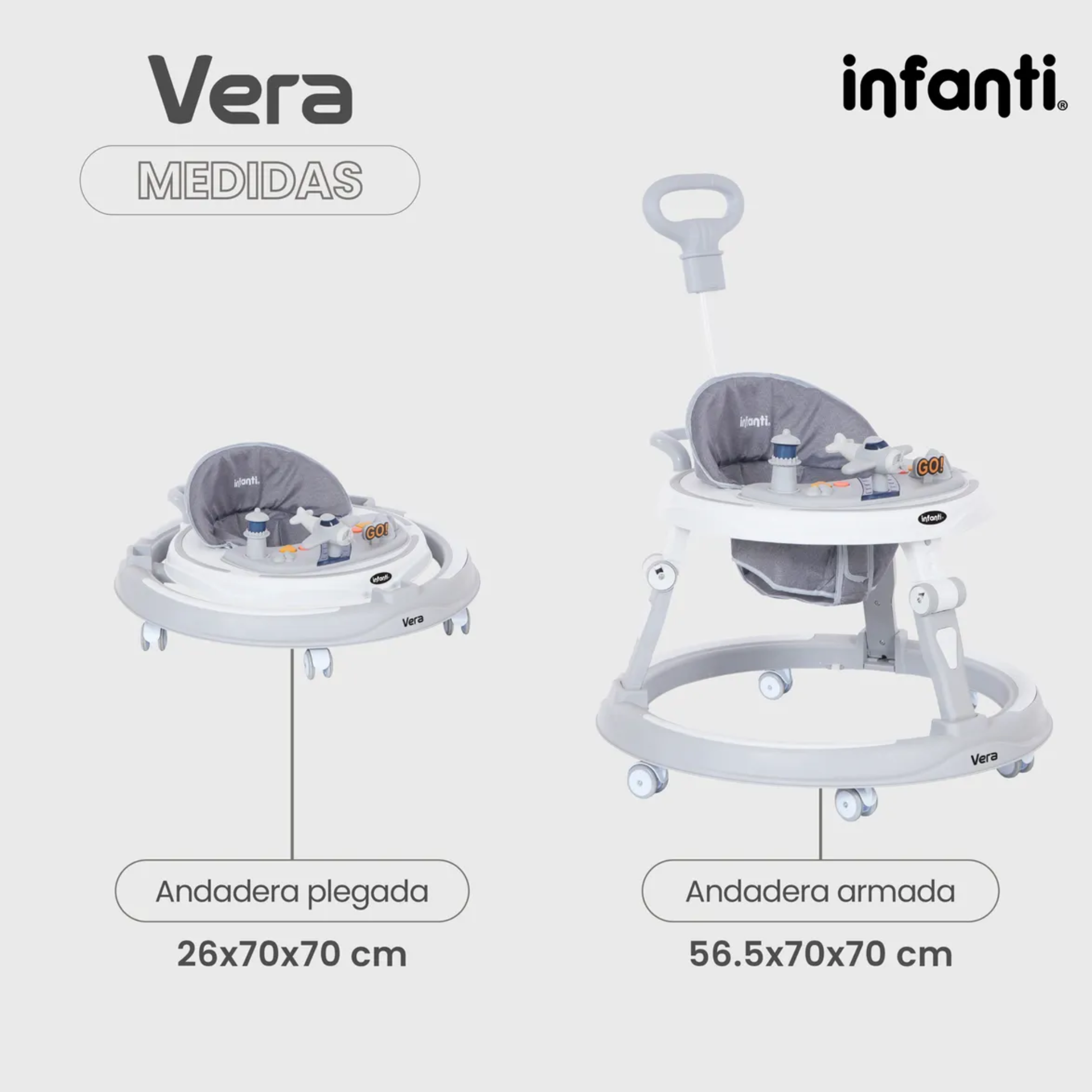 Andadera Vera Barra Para Empuje Charola Electrónica