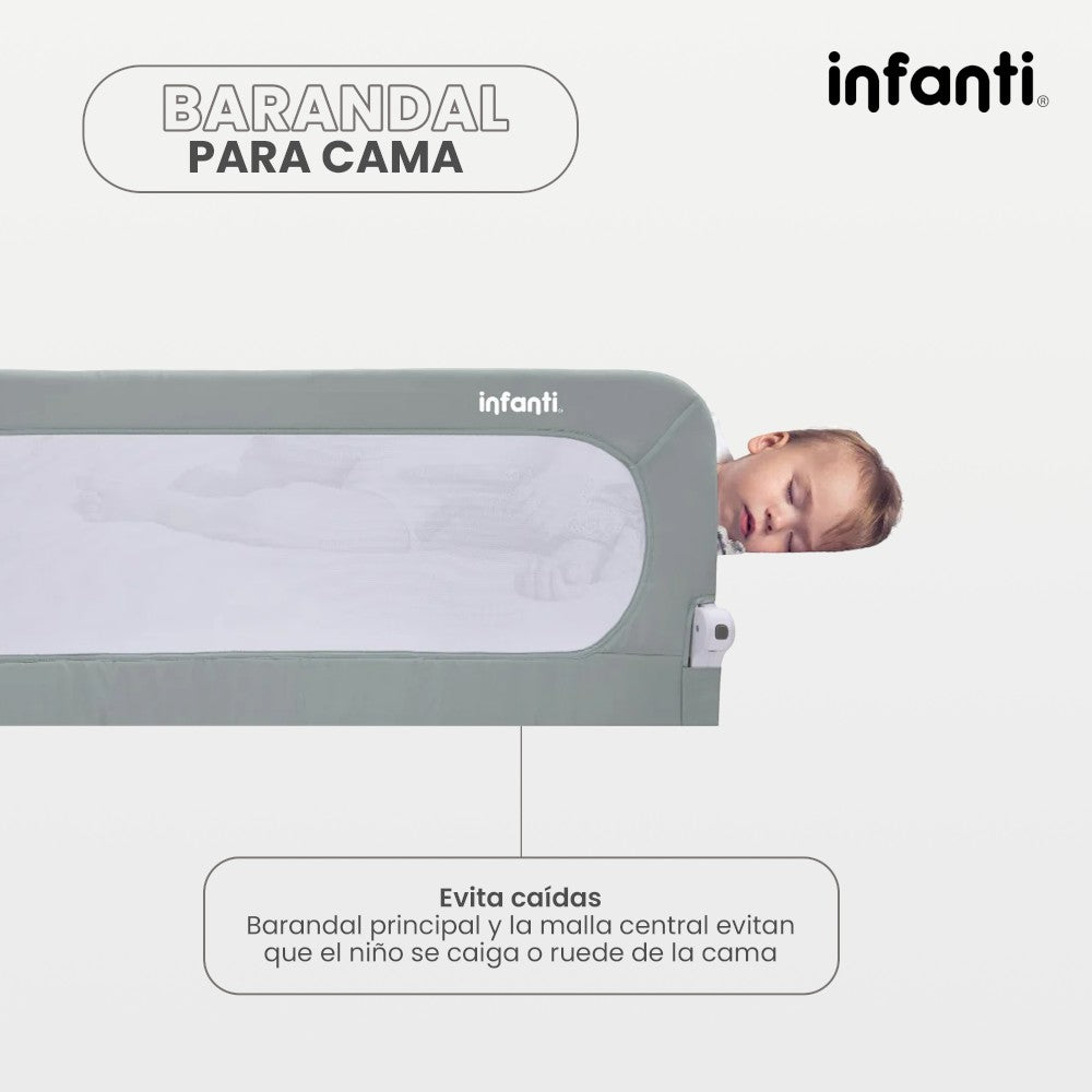 Barandal de Seguridad para Cama Infanti Color Gris
