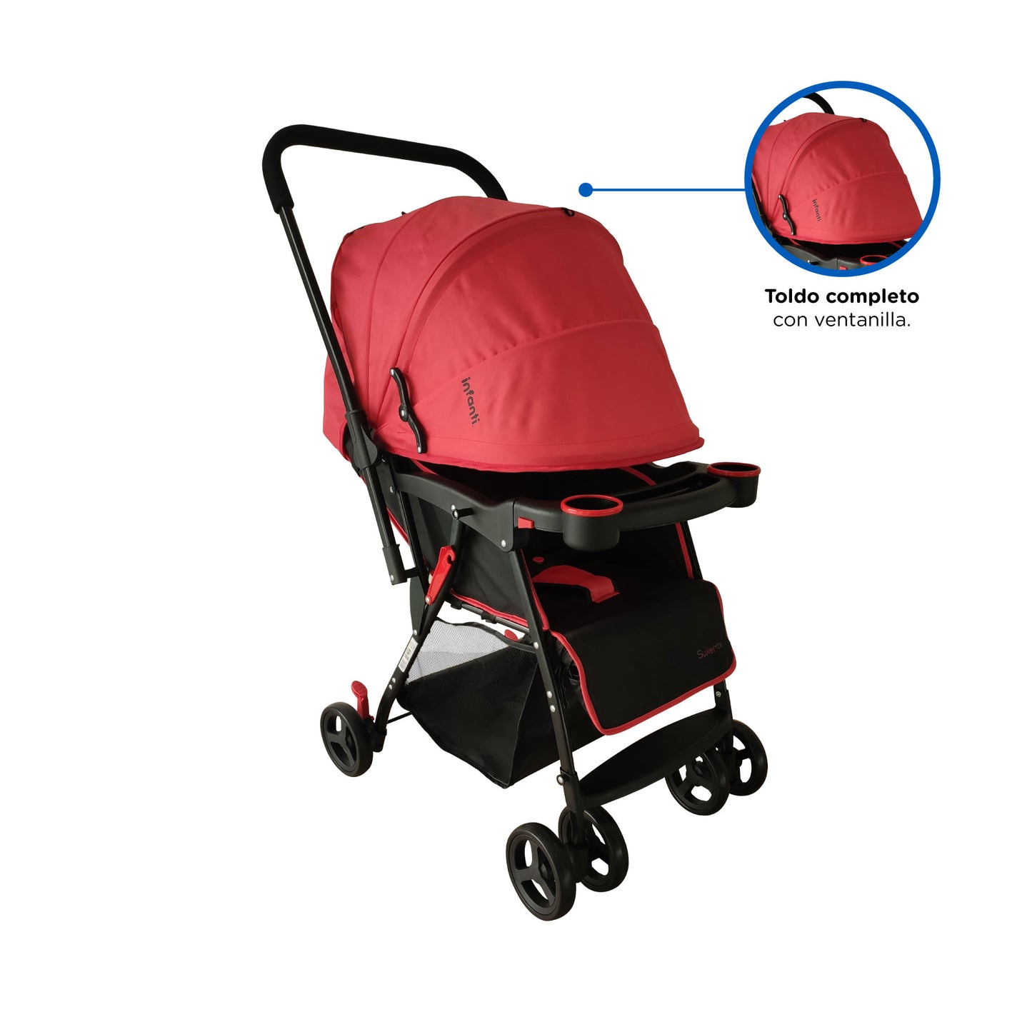 Carriola Infanti Swivel Para Bebe Con Mango Reversible