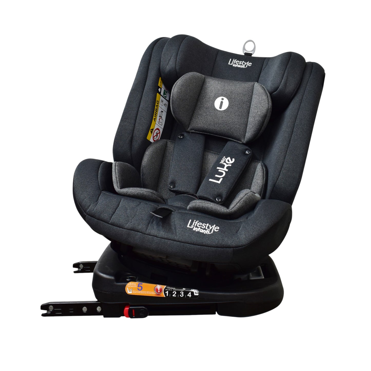 Autoasiento Para Carro Con Giro 360° Seguridad Isofix Luke Gris Oxford