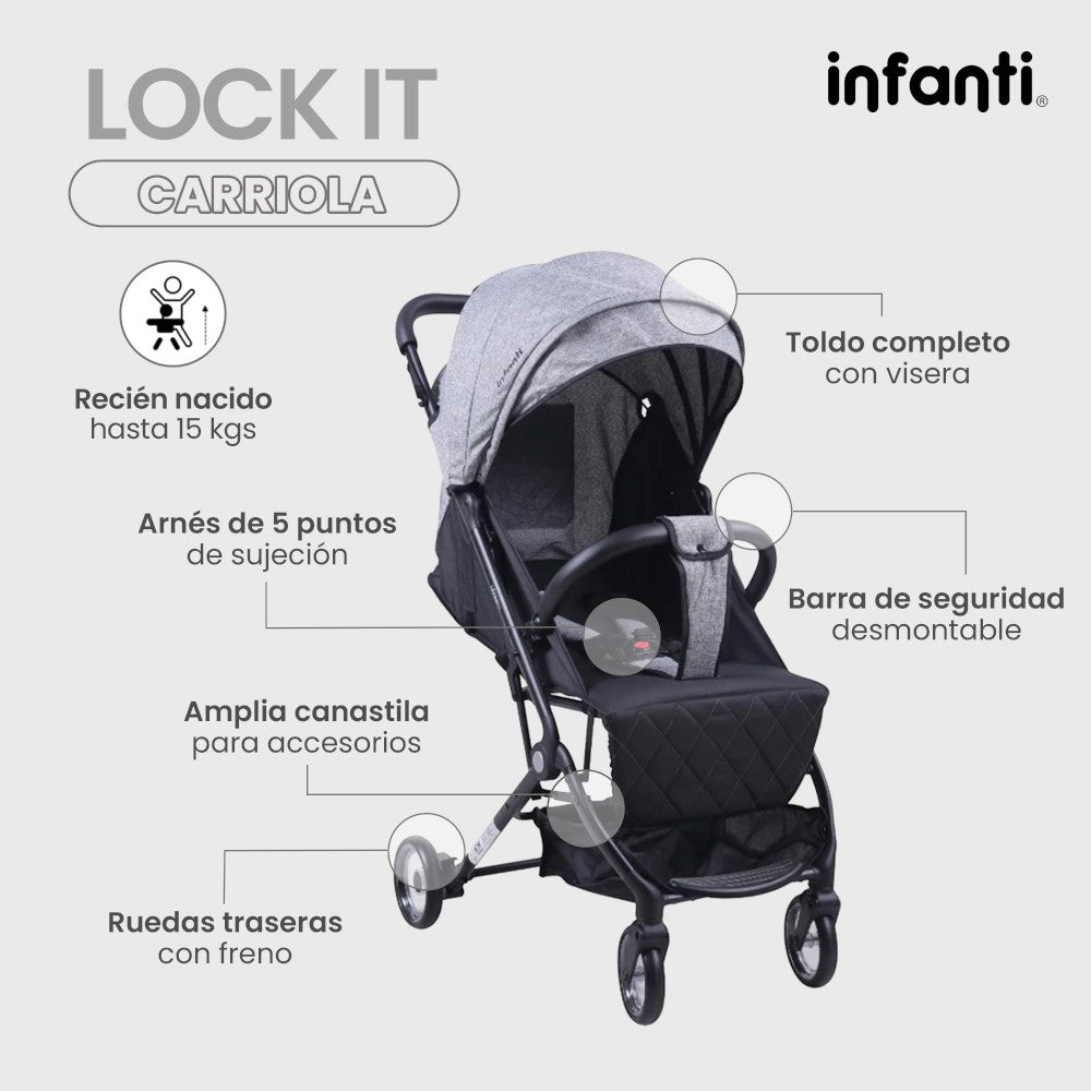 Infanti Carriola Lock It Lite Tipo Maleta Ultraligera