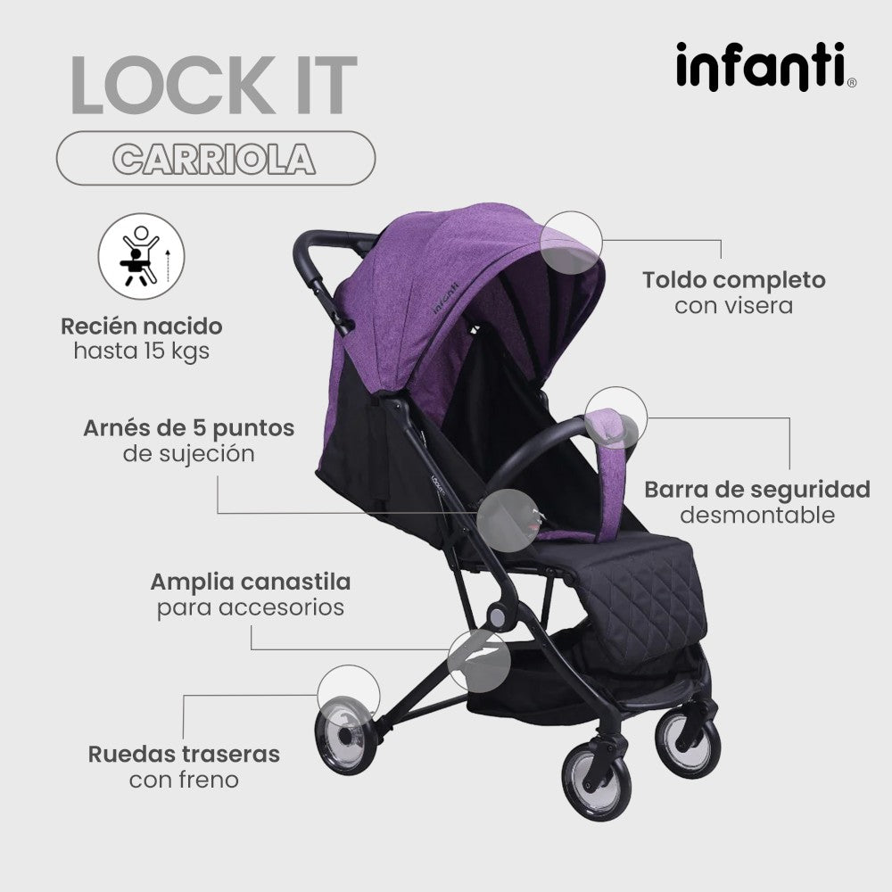 Infanti Carriola Lock It Lite Tipo Maleta Ultraligera
