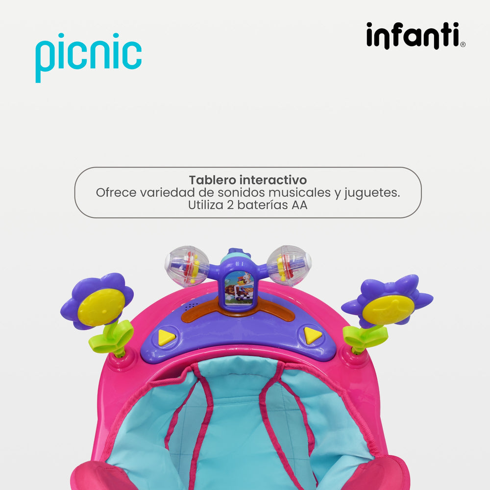 Andadera Picnic Infanti Plegable Para Bebé Con Barra De Empuje