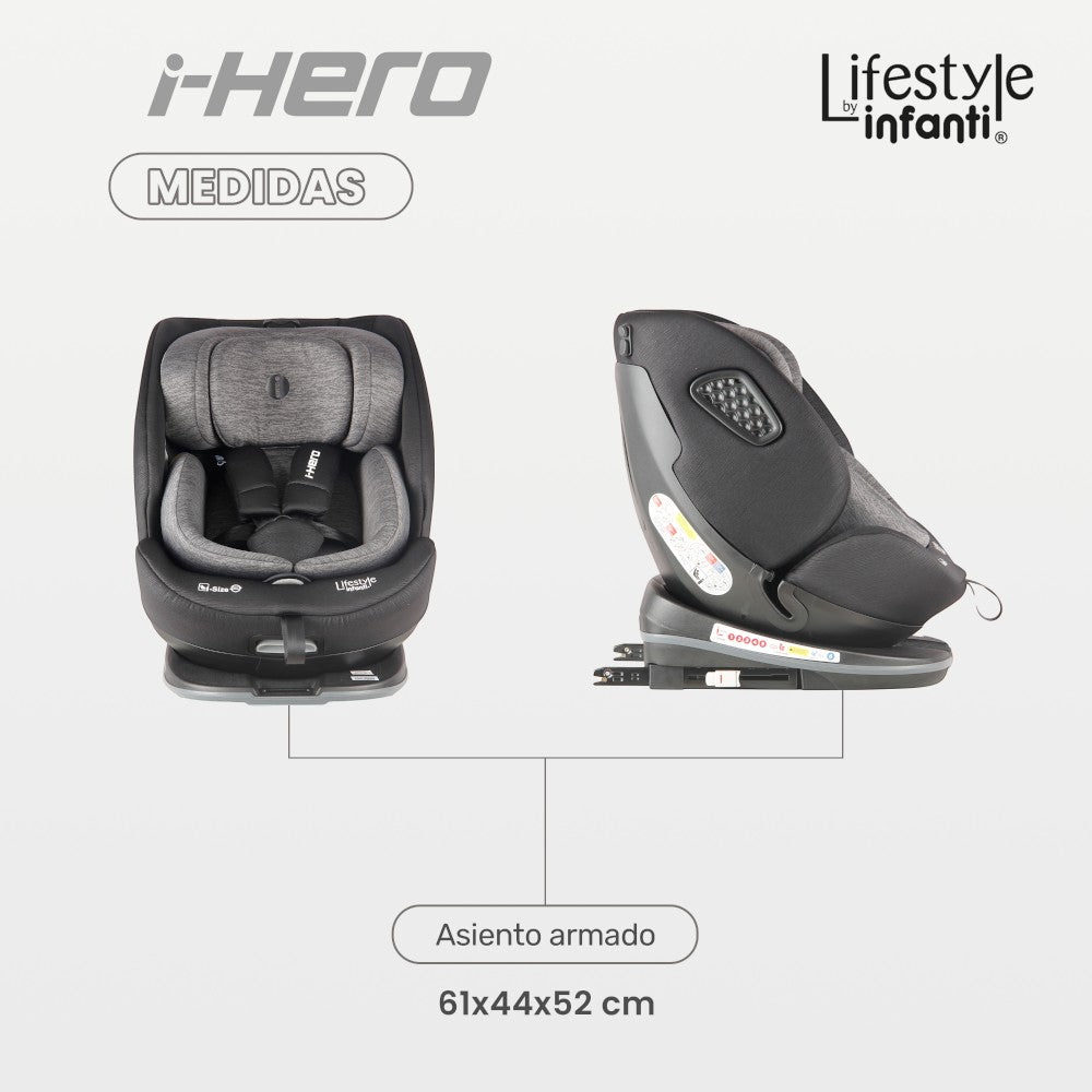 Autoasiento Lifestyle By Infanti I-Hero I-Size Negro/Gris
