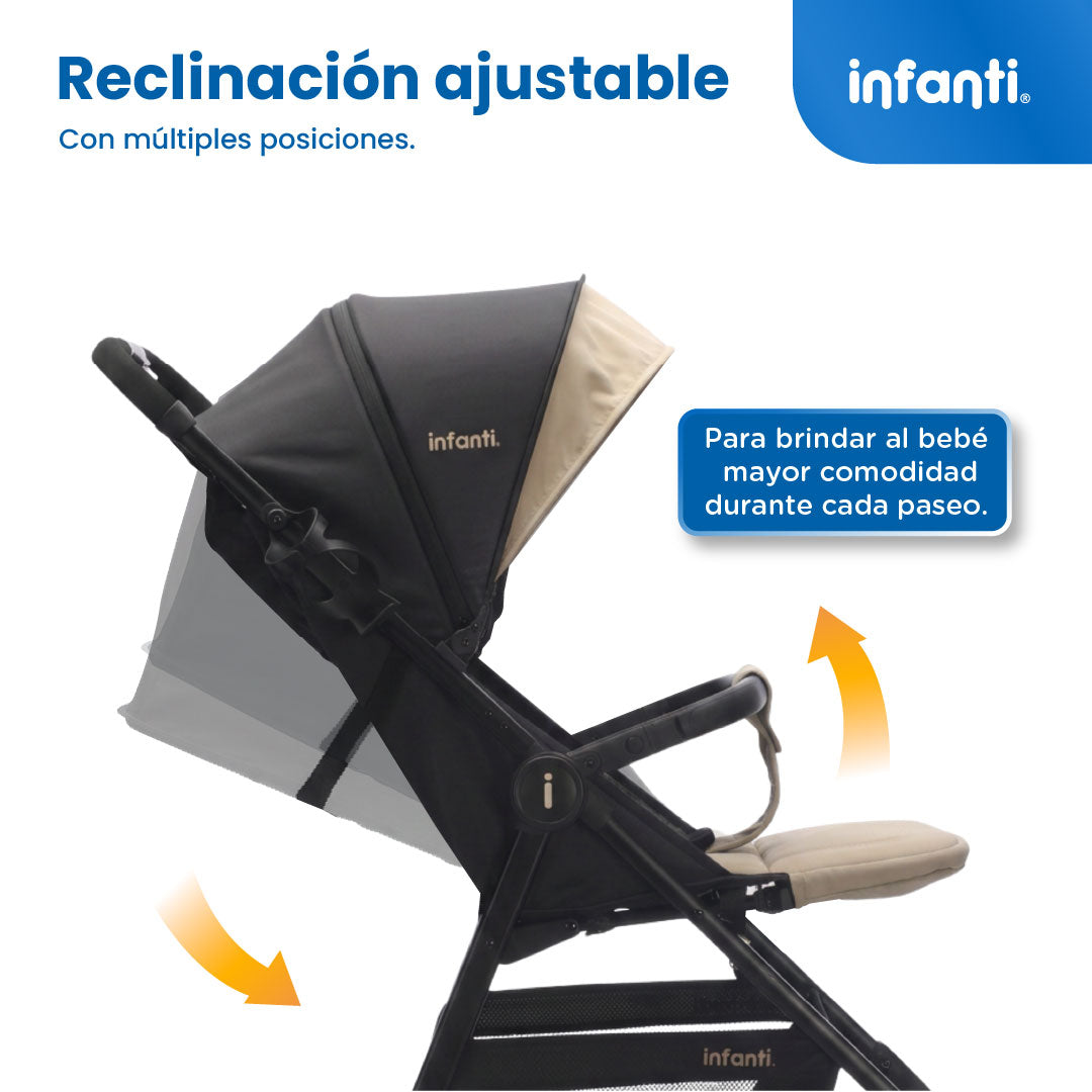 Carriola Grace Arena Con Toldo Completo Plegado Fácil Compacto Soporta Hasta 22 kg, Infanti