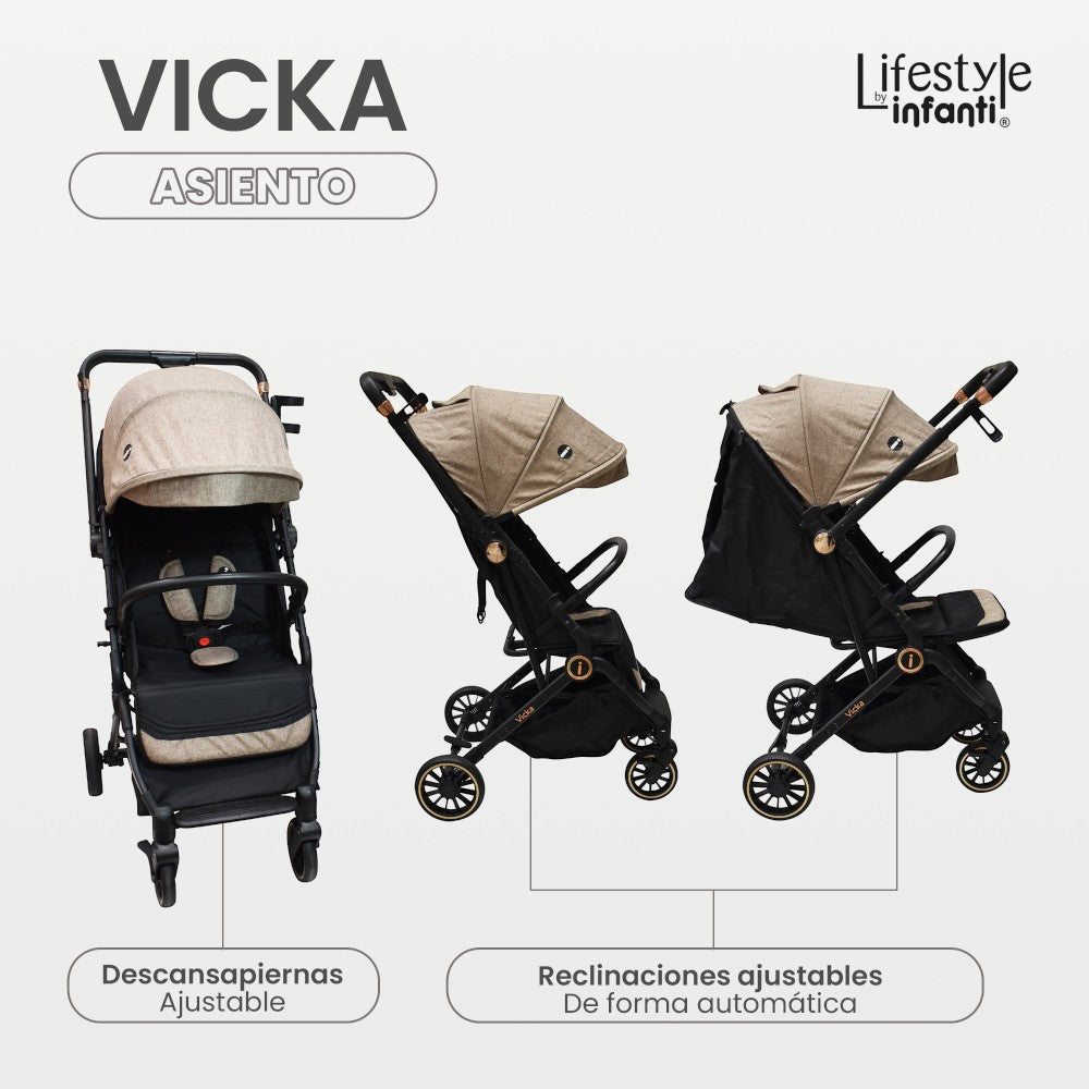 Carriola Vicka Travel System Lifestyle By Infanti Reversible Y  Compacta