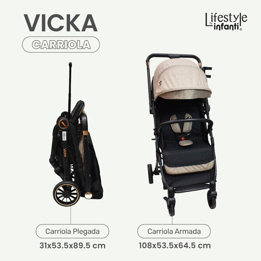 Carriola Vicka Travel System Lifestyle By Infanti Reversible Y  Compacta