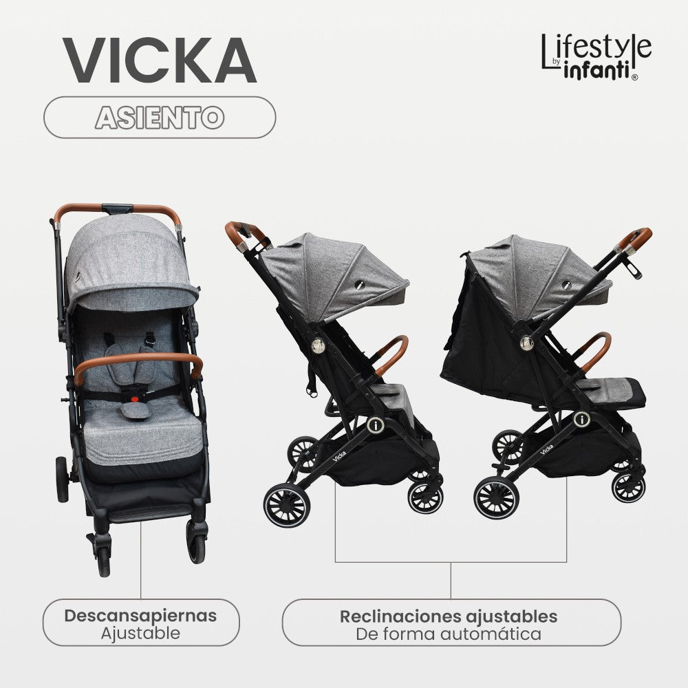 Carriola Vicka Travel System Lifestyle By Infanti Reversible Y  Compacta