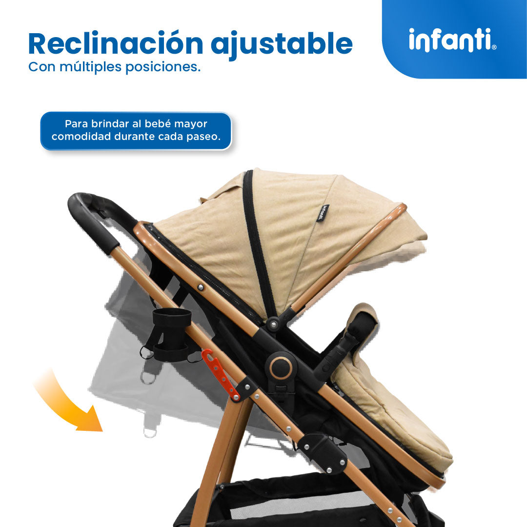 Carriola Sistema de Viaje Welly Convertible a Bambineto Negro con Portabebé Grupo0+, Asiento Reversible, Reclinado Ajustable, Arnés de 5 Puntos, Toldo Plegable, Cubrepiés y Canastilla Amplia para Bebé