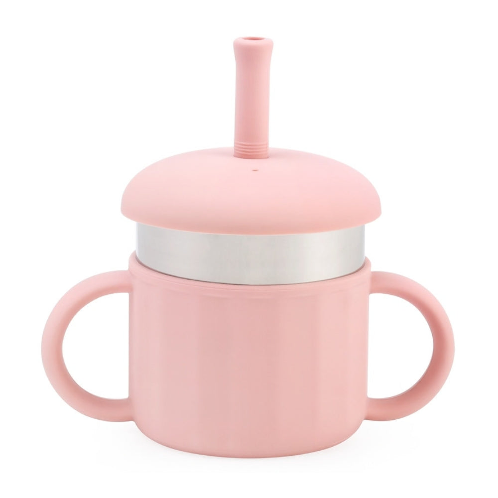 Kit de Alimentación para Bebé de 4 Piezas: Plato, Tazón, Vaso con Popote, Cuchara y Tenedor
