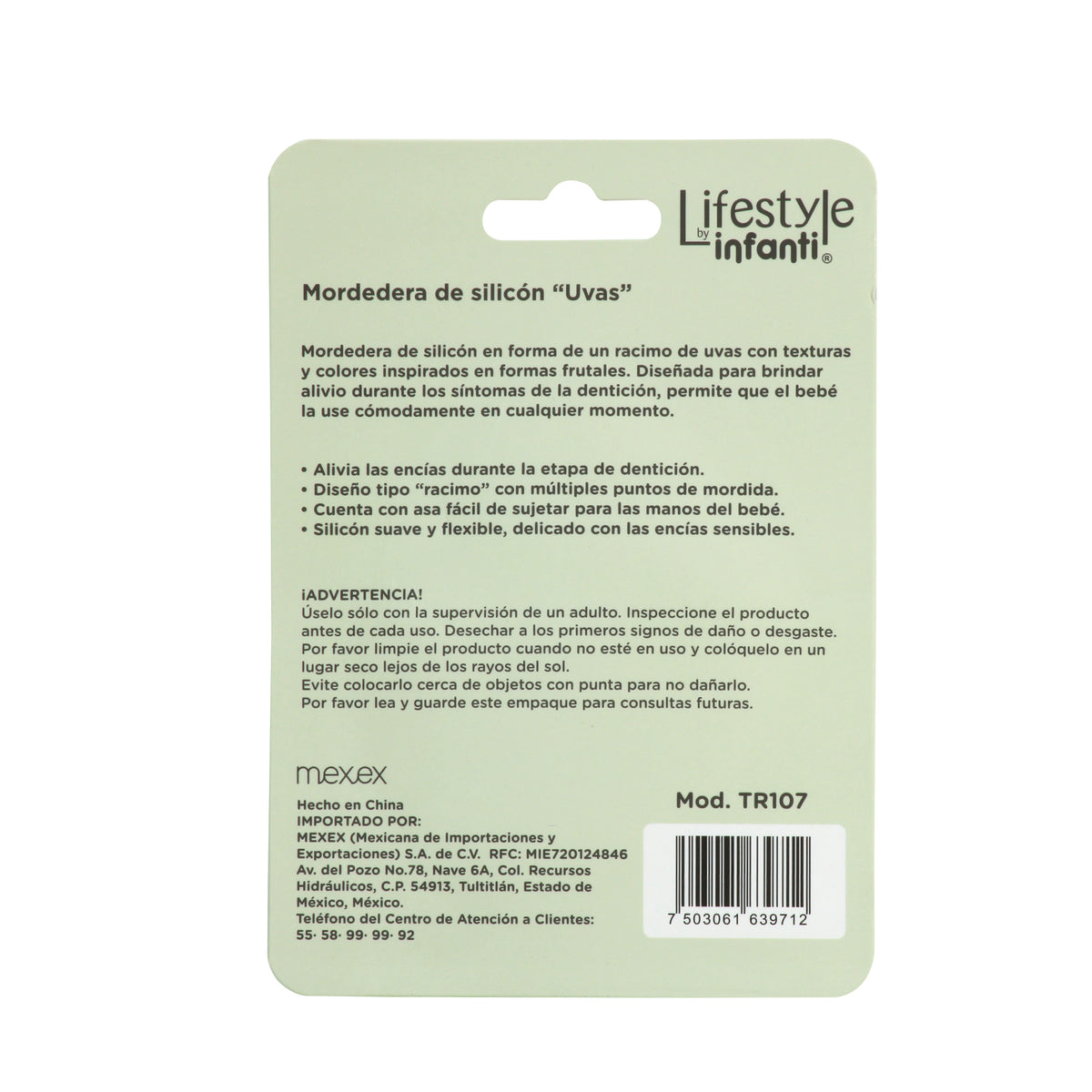 Mordedera De Silicón Con Diseño De Uvas Libre de BPA