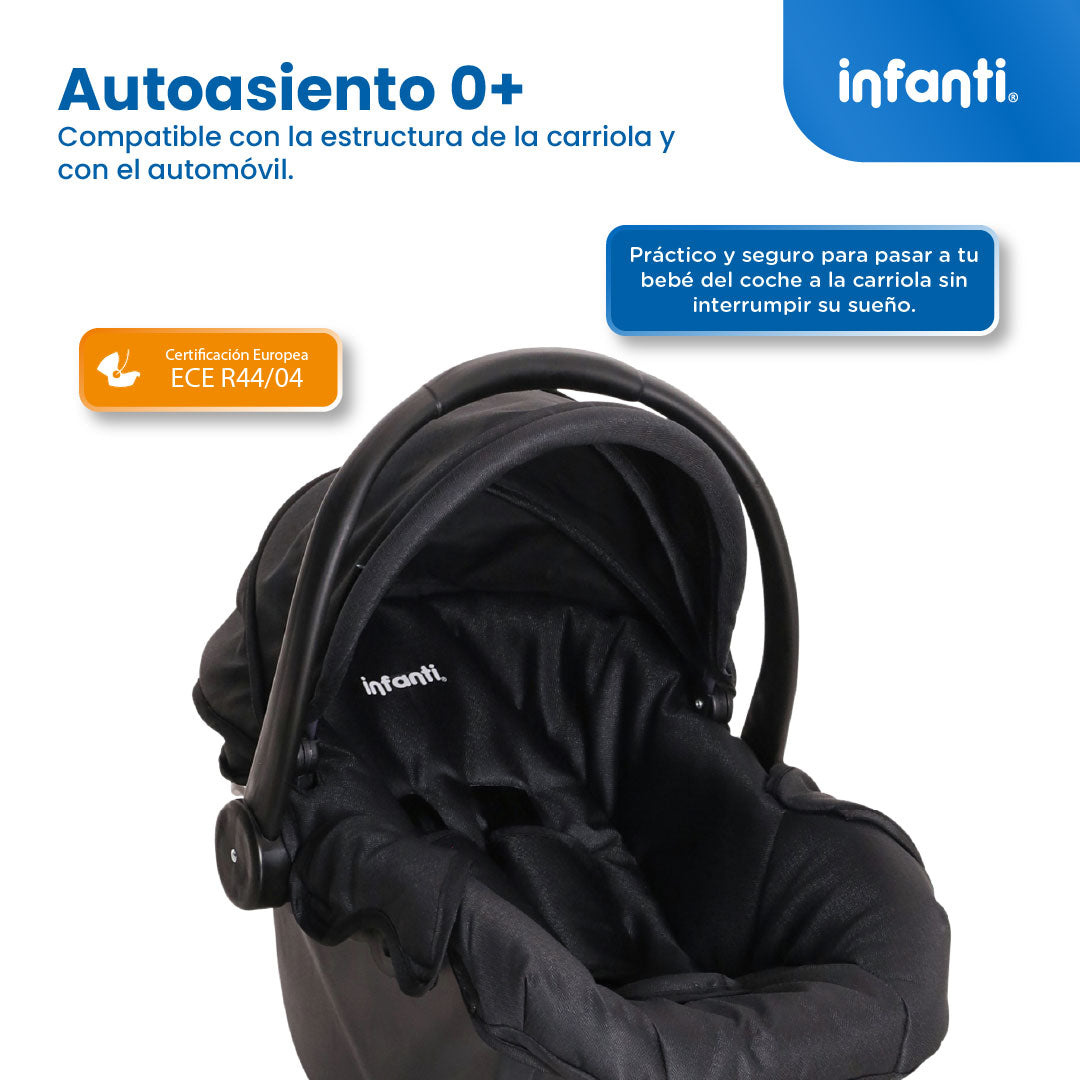 Carriola Travel System Solarah Con Portabebé Grupo 0+ y Plegado a Una Mano