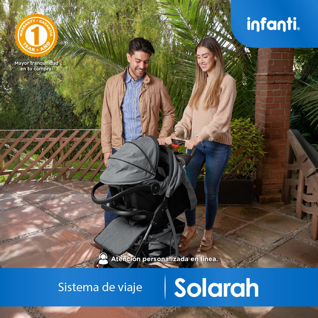 Carriola Travel System Solarah Con Portabebé Grupo 0+ y Plegado a Una Mano