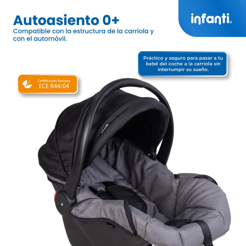 Carriola Travel System Solarah Con Portabebé Grupo 0+ y Plegado a Una Mano