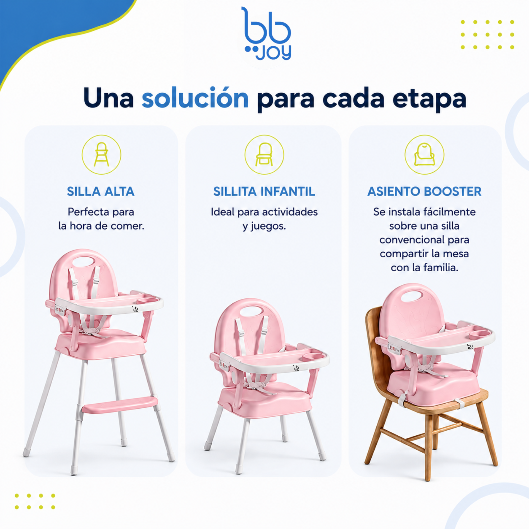 Silla alta 3 en 1 Jinah Con Plegado Compacto