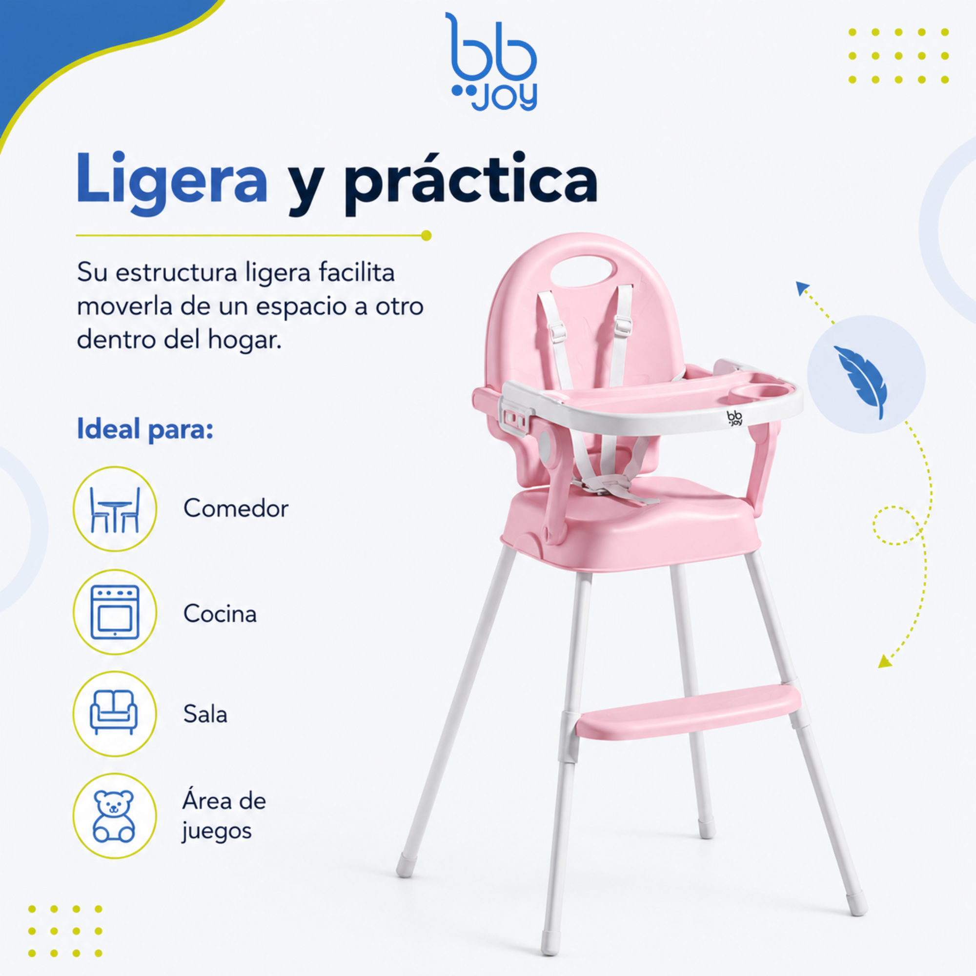 Silla alta 3 en 1 Jinah Con Plegado Compacto